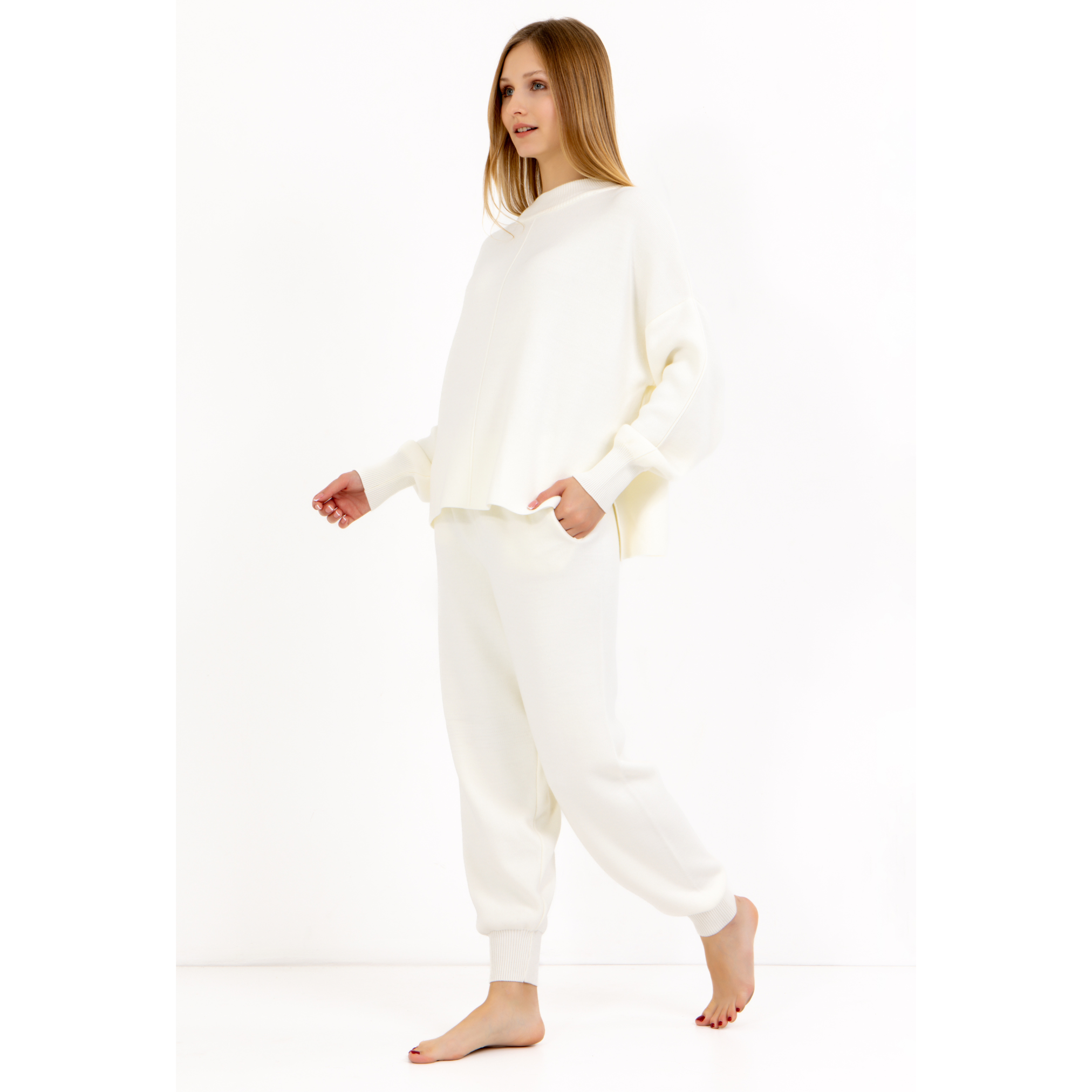 Damen Loungwear Set Weiß 