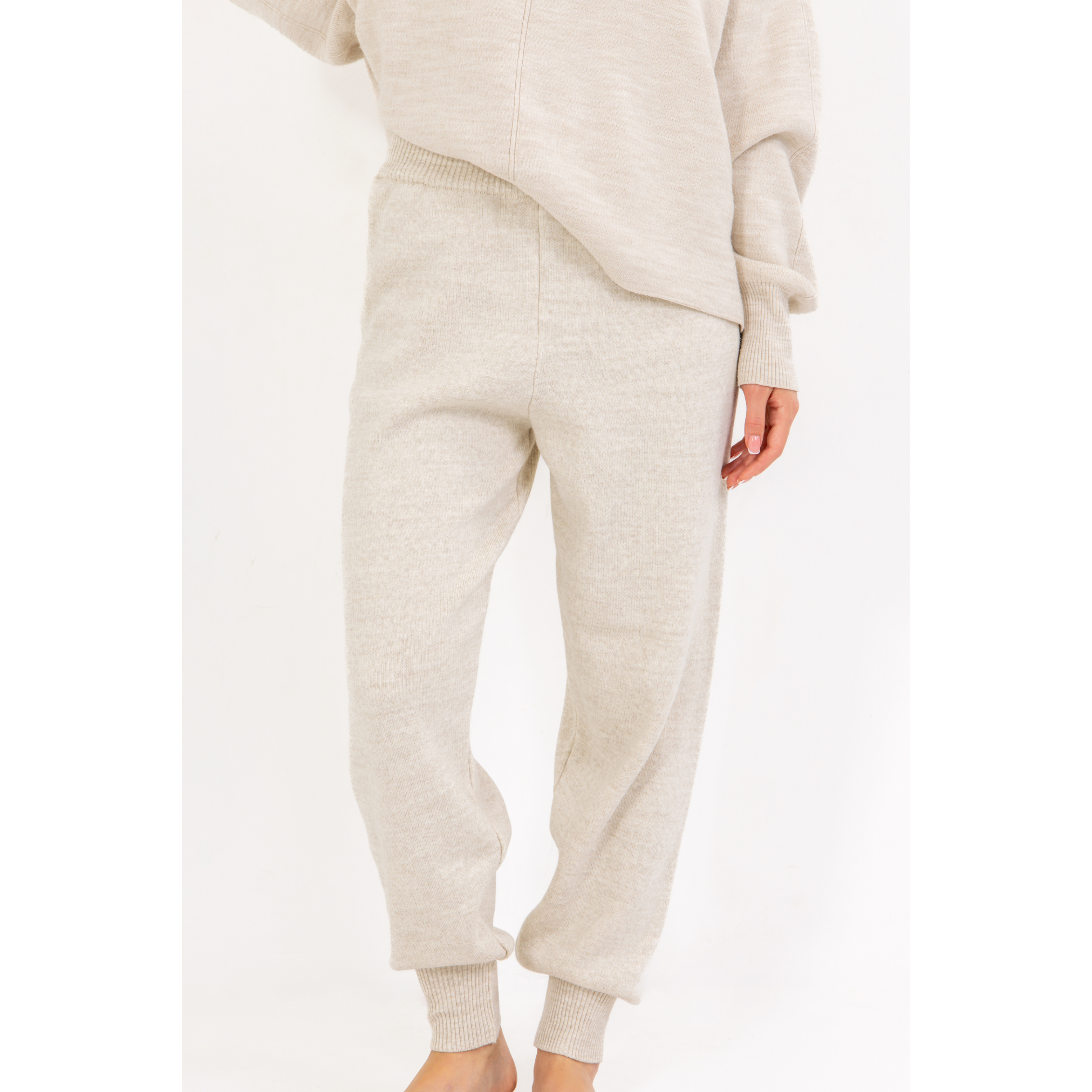 Loungewear Set Damen Beige Jogginghose 