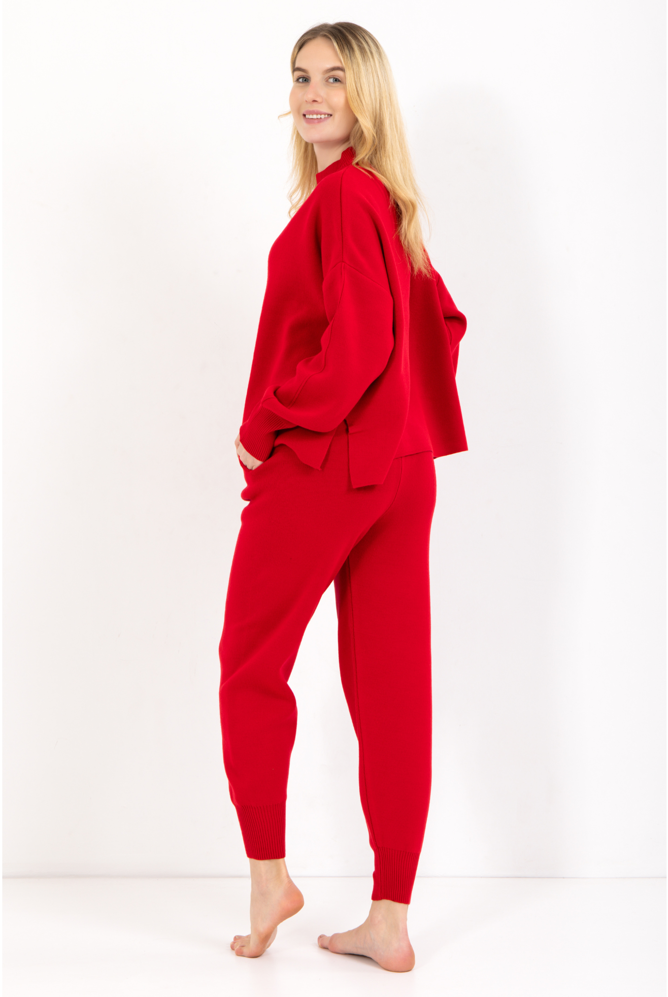Loungewear Damen Rot in verschiedenen Farben, bequem hohes Tragekomfort, bequem 