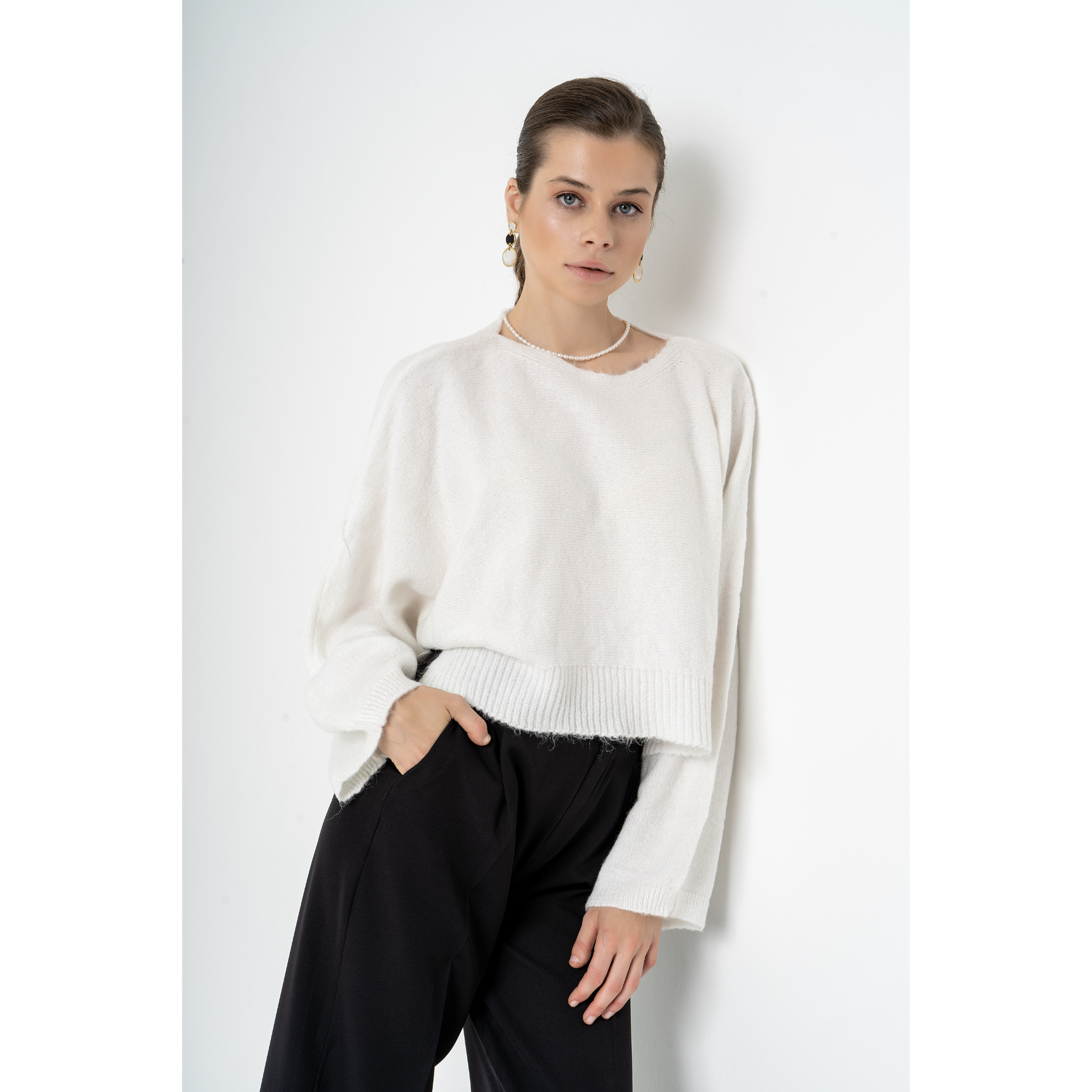 Sweatshirt Damen Weiß